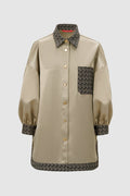 Bimu Mix Fabric Shirt - Taupe