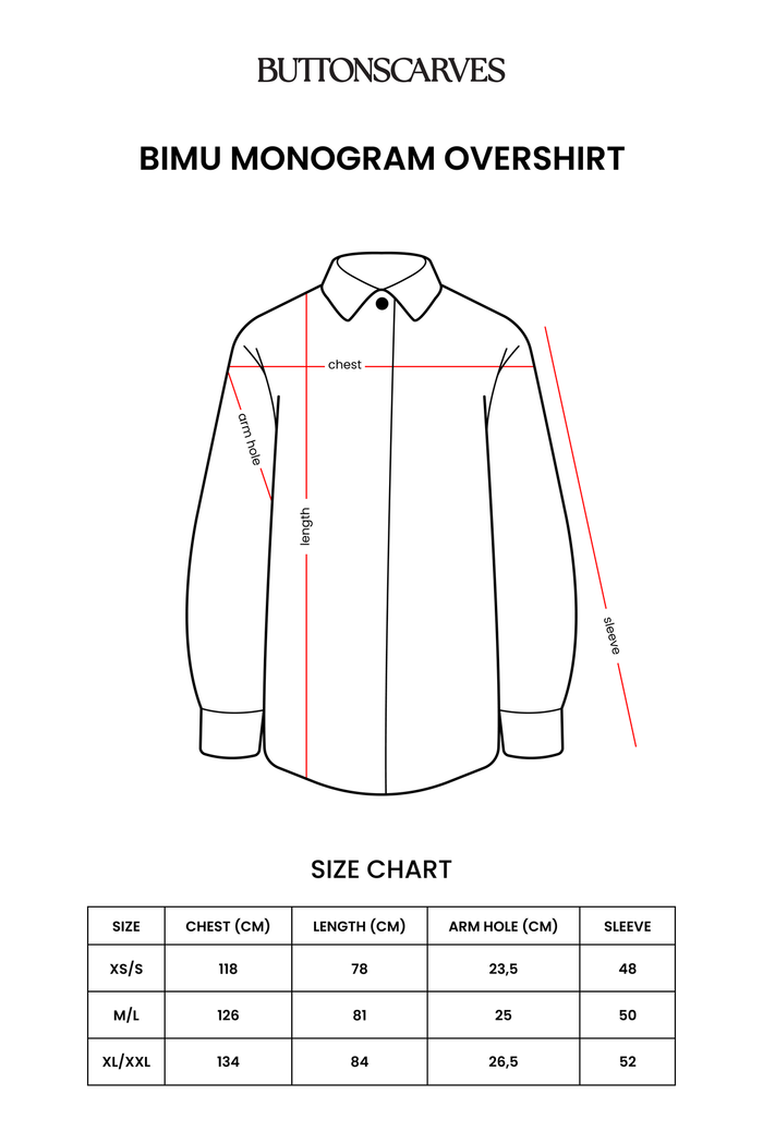 Bimu Monogram Oversized Shirt - Red