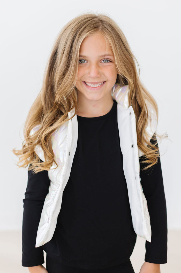 (S) Black L/S Ruffle Tee-Mila & Rose ®