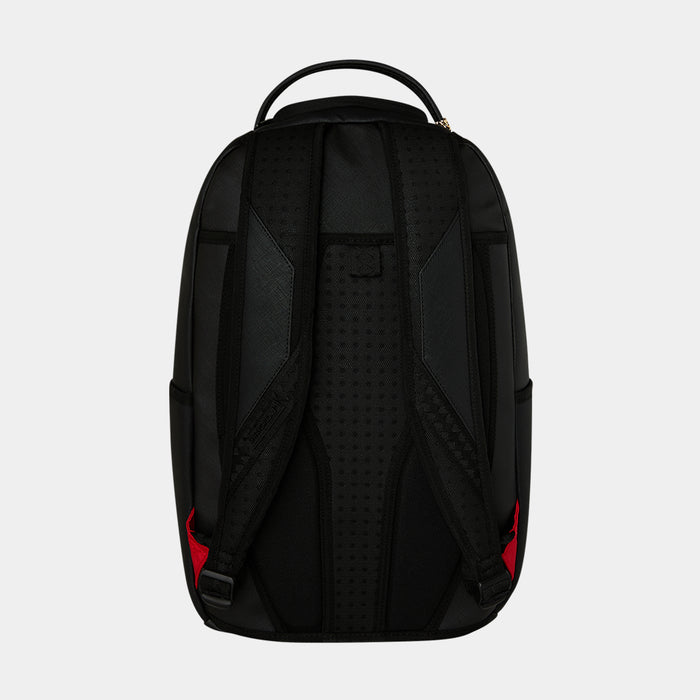 Blacked Out Embossed Gold Tooth Mens Backpack (Black/Gold)