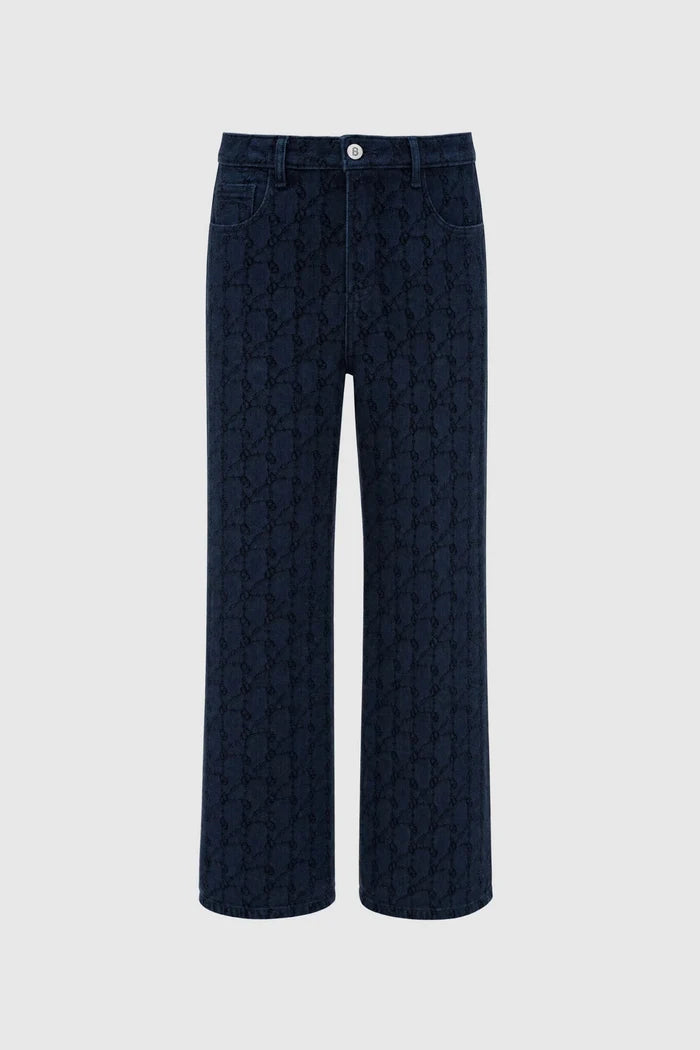 blair denim pants in navy by buttonscarves