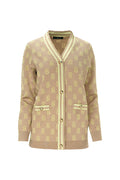Blair Monogram Cardigan - Caramel