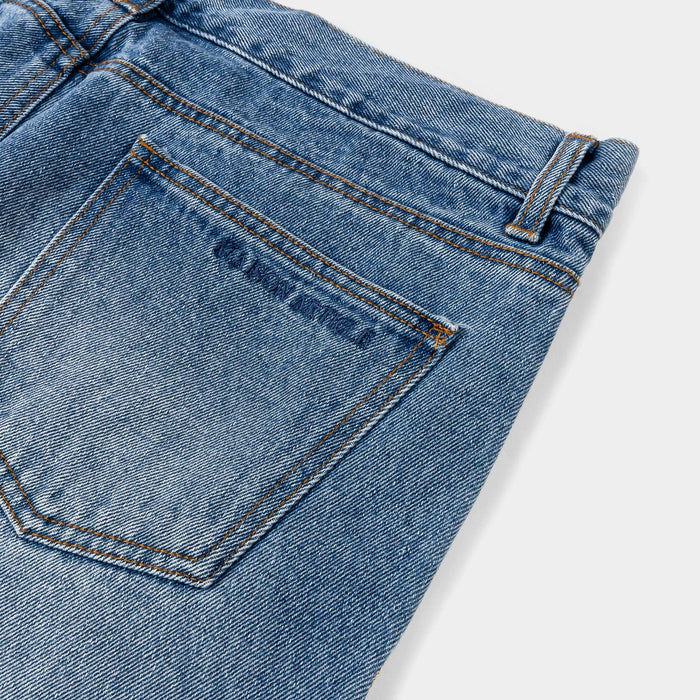 Bones Denim Washed Mens Shorts (Blue/Cream)