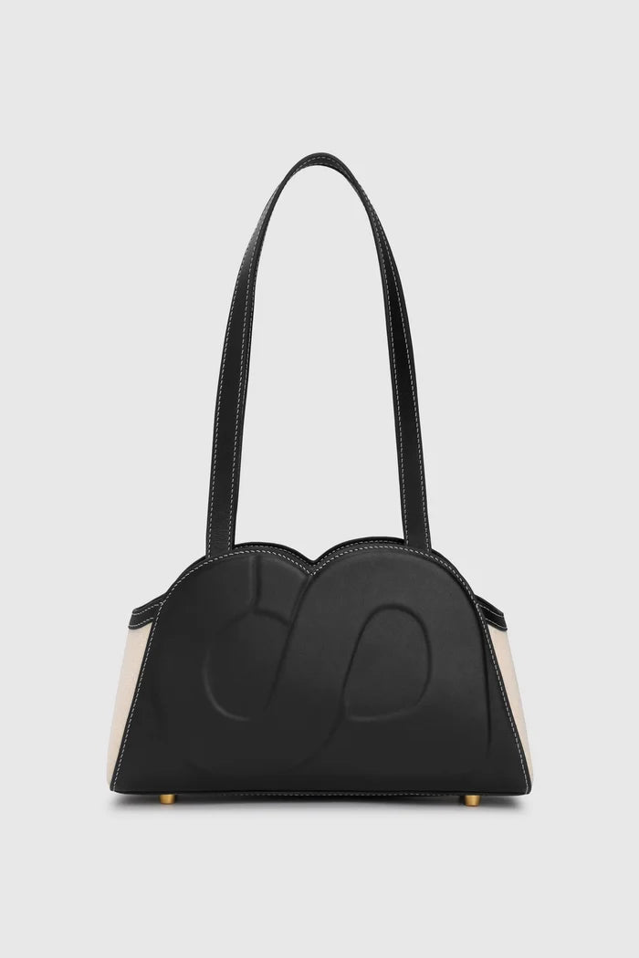 bora shoulder bag in black by buttonscarves