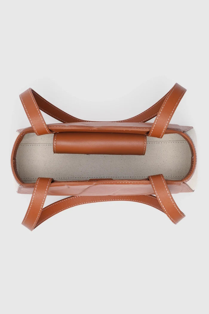 bora shoulder bag in brown by buttonscarves interior compartment