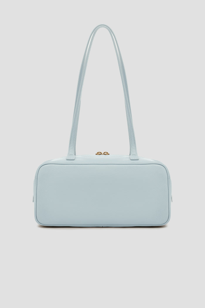 bria shoulder bag in baby blue by buttonscarves back view