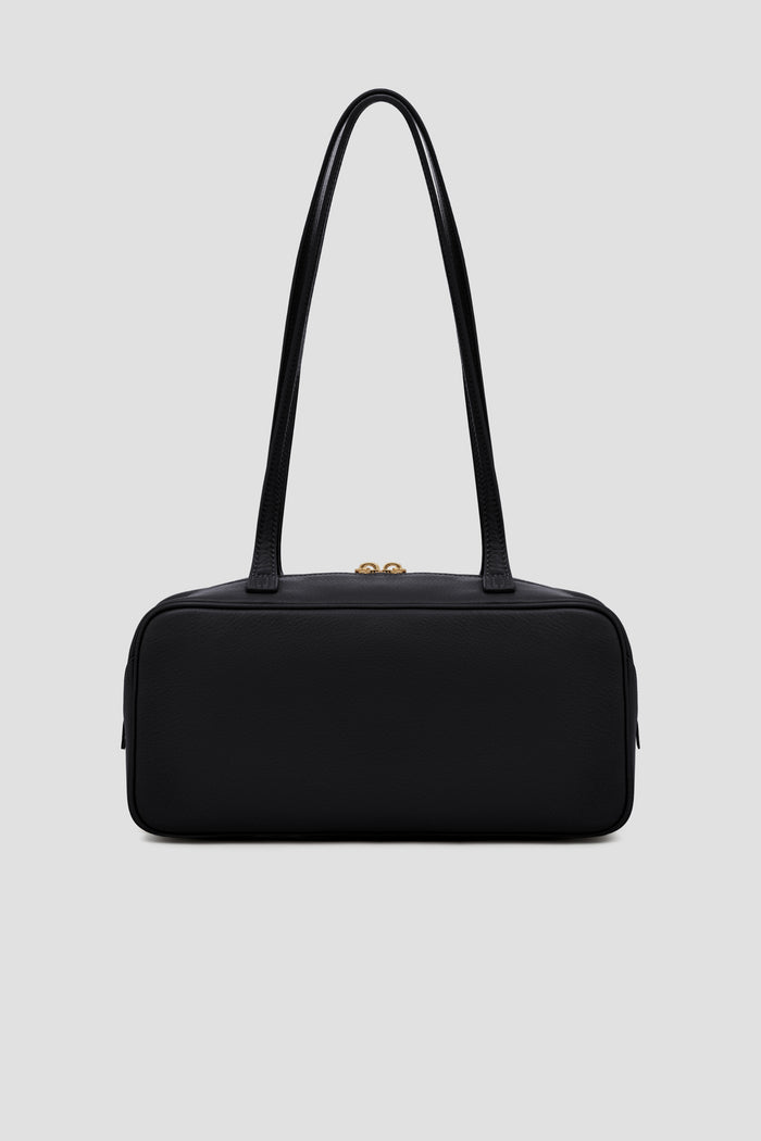 bria shoulder bag in black by buttonscarves back view
