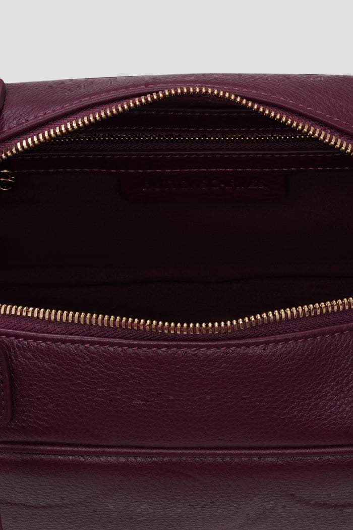 bria shoulder bag in burgundy by buttonscarves interior