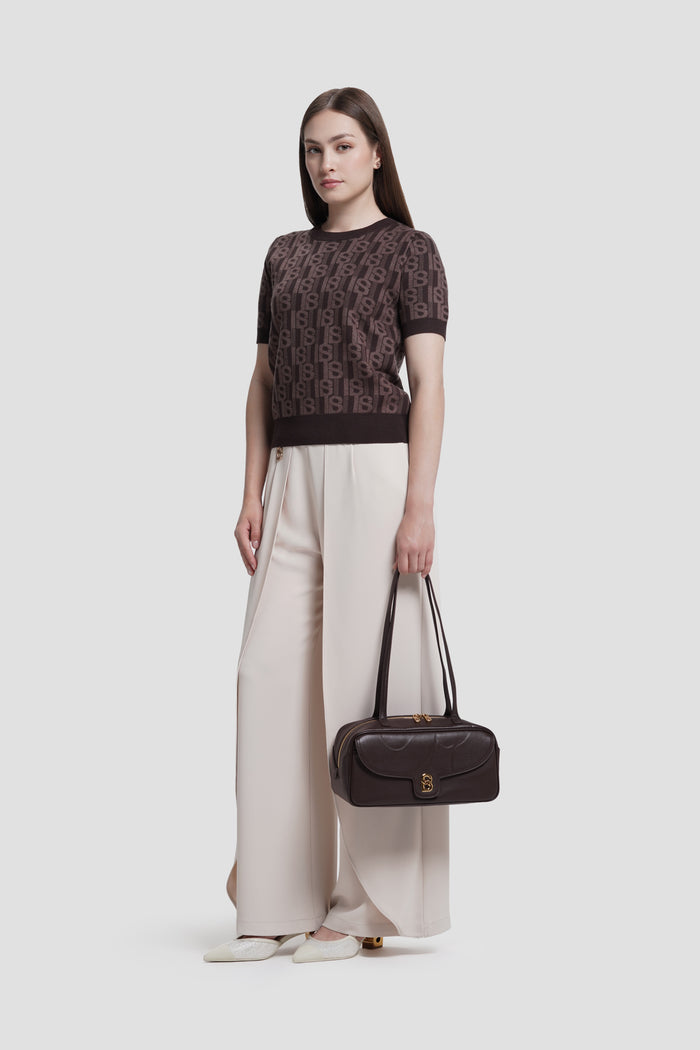 bria shoulder bag in dark brown by buttonscarves hand carried style