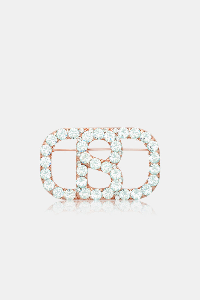 Briana Crystal Brooch Large - Blue