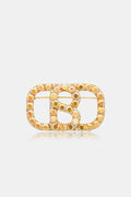 Briana Crystal Brooch Large - Gold Sunshine