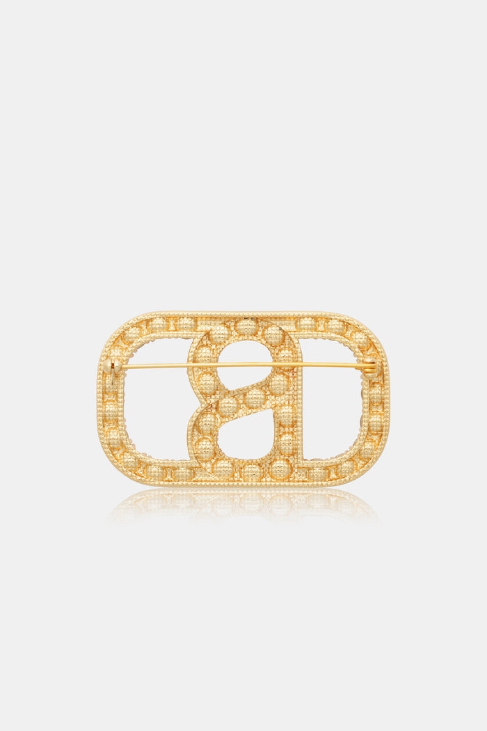 Briana Crystal Brooch Large - Gold Sunshine