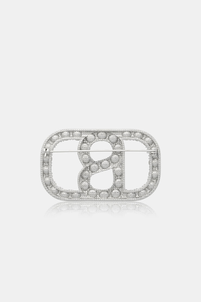 Briana Crystal Brooch Large - Silver Crystal