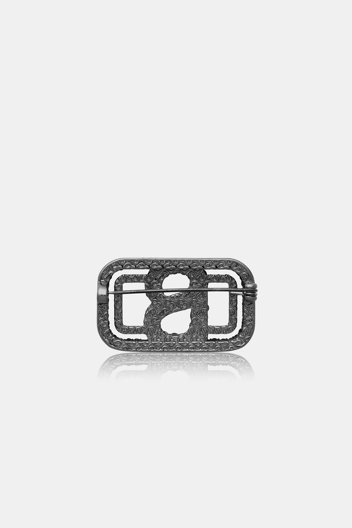 briana crystal brooch small in hematite by buttonscarves back view