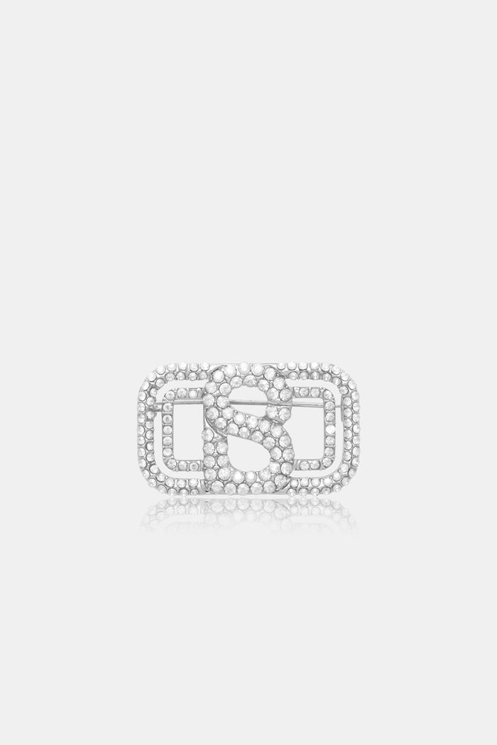 briana crystal brooch small in silver by buttonscarves