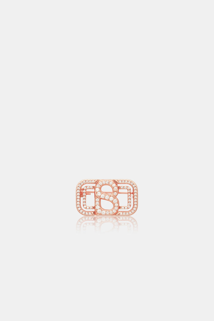 Briana Crystal Pin Brooch - Rose Gold