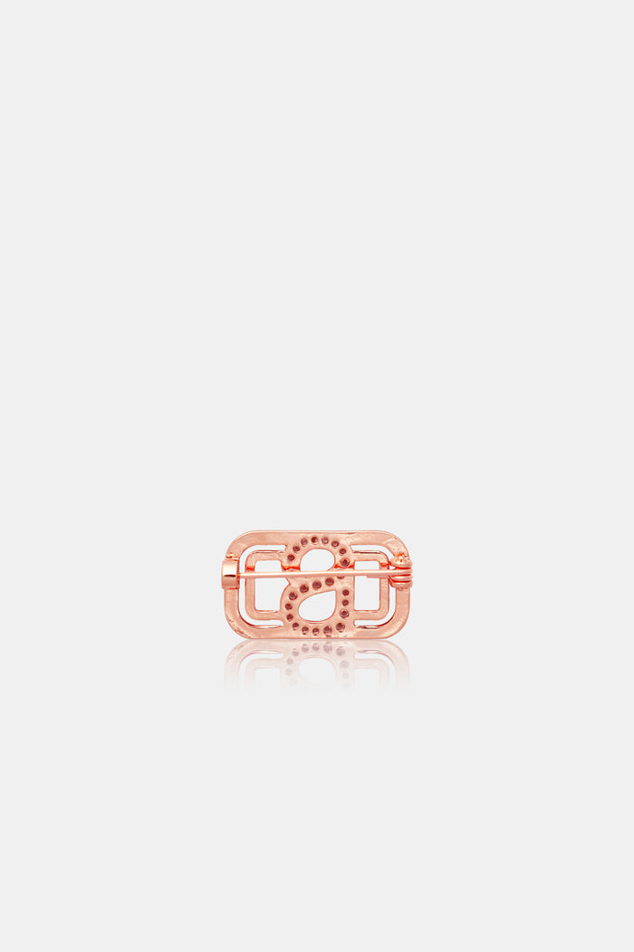 Briana Crystal Pin Brooch - Rose Gold
