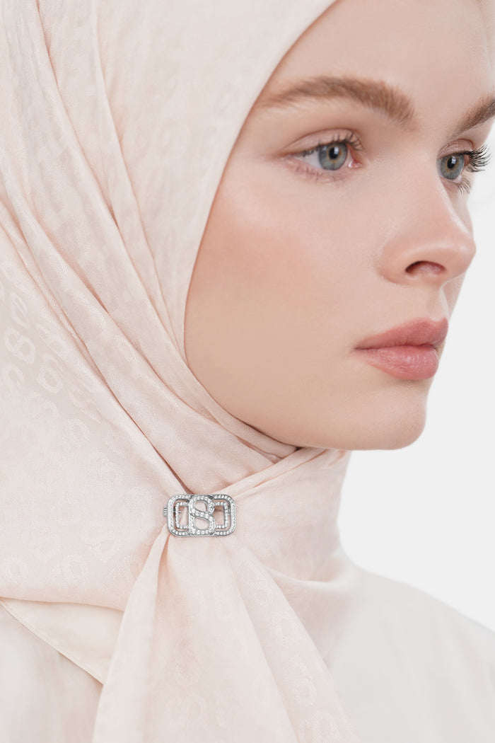 Briana Crystal Pin Brooch - Silver