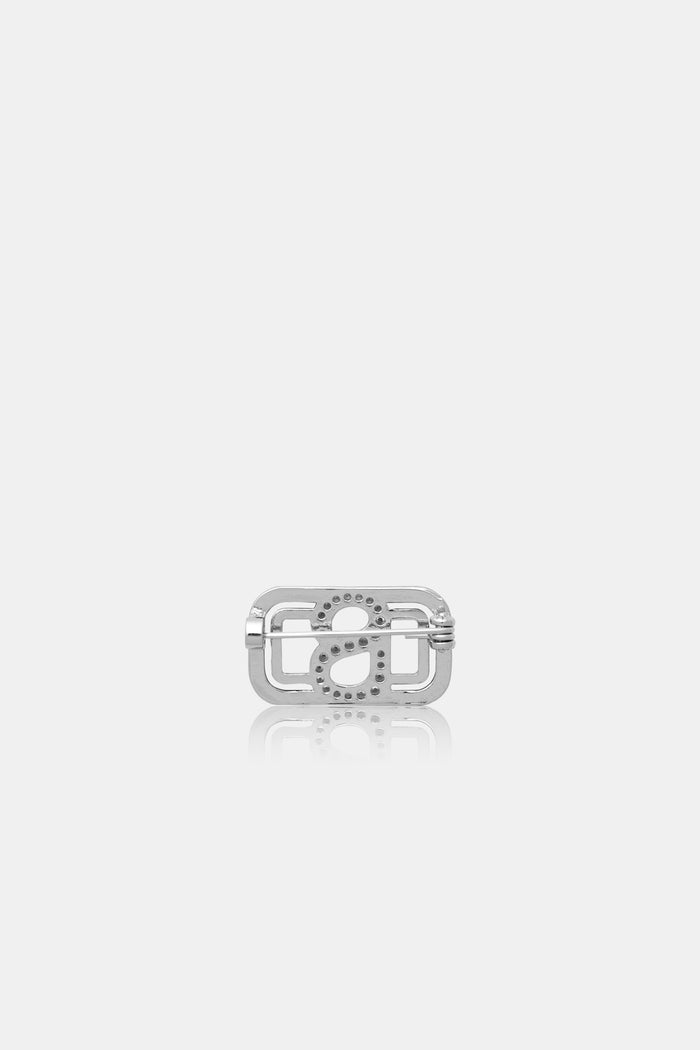 Briana Crystal Pin Brooch - Silver