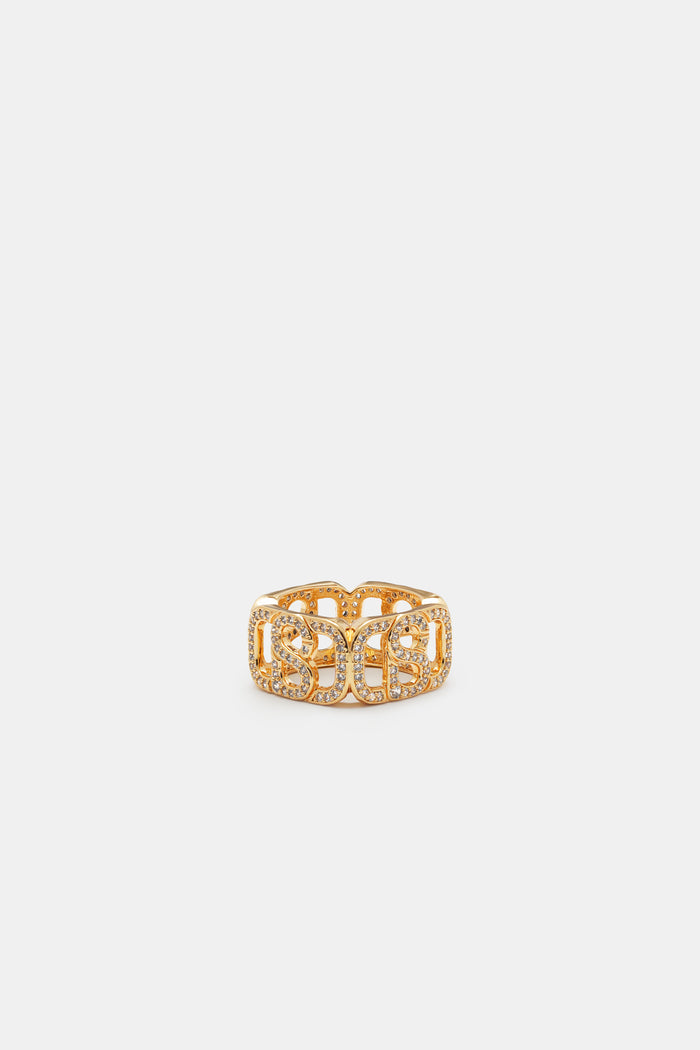 Briana Crystal Ring Brooch - Gold