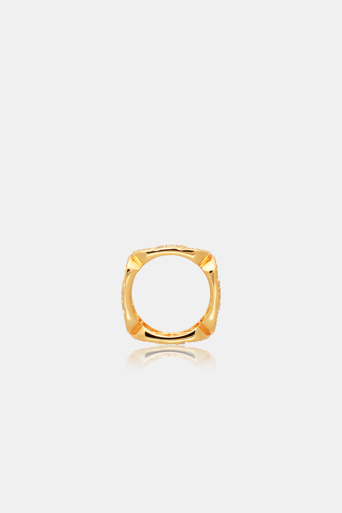 Briana Crystal Ring Brooch - Gold