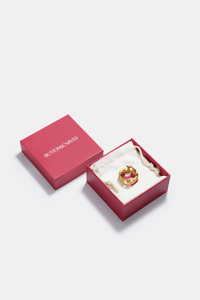 Briana Crystal Ring Brooch - Gold