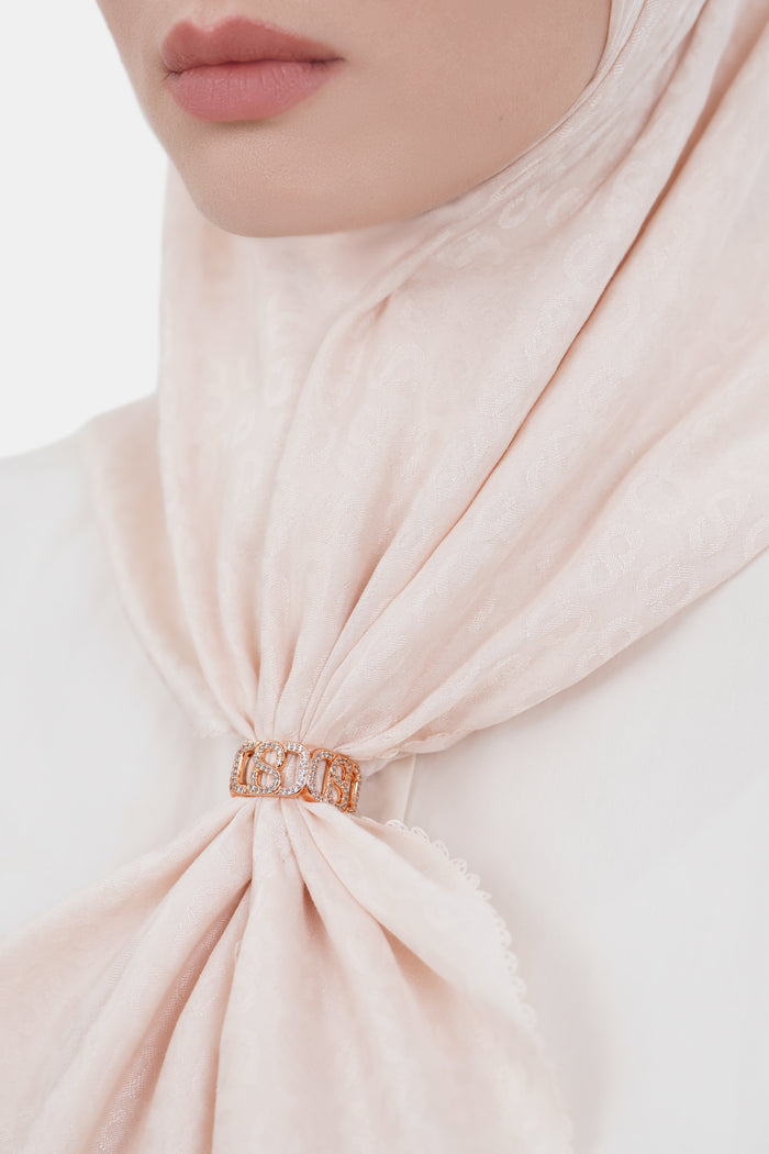 Briana Crystal Ring Brooch - Rose Gold