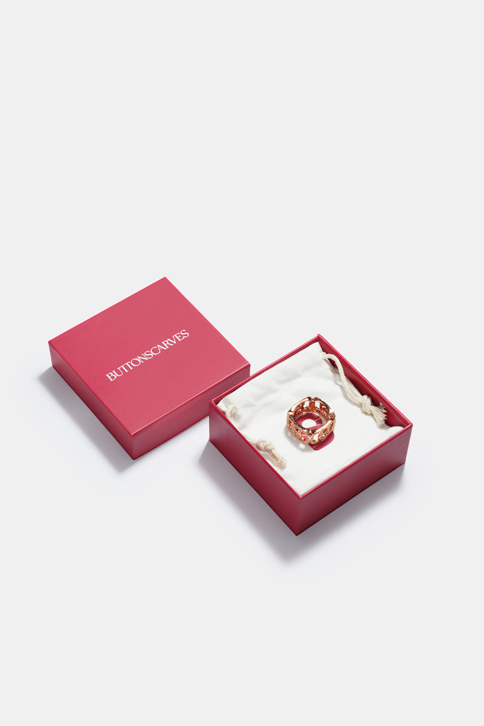 Briana Crystal Ring Brooch - Rose Gold