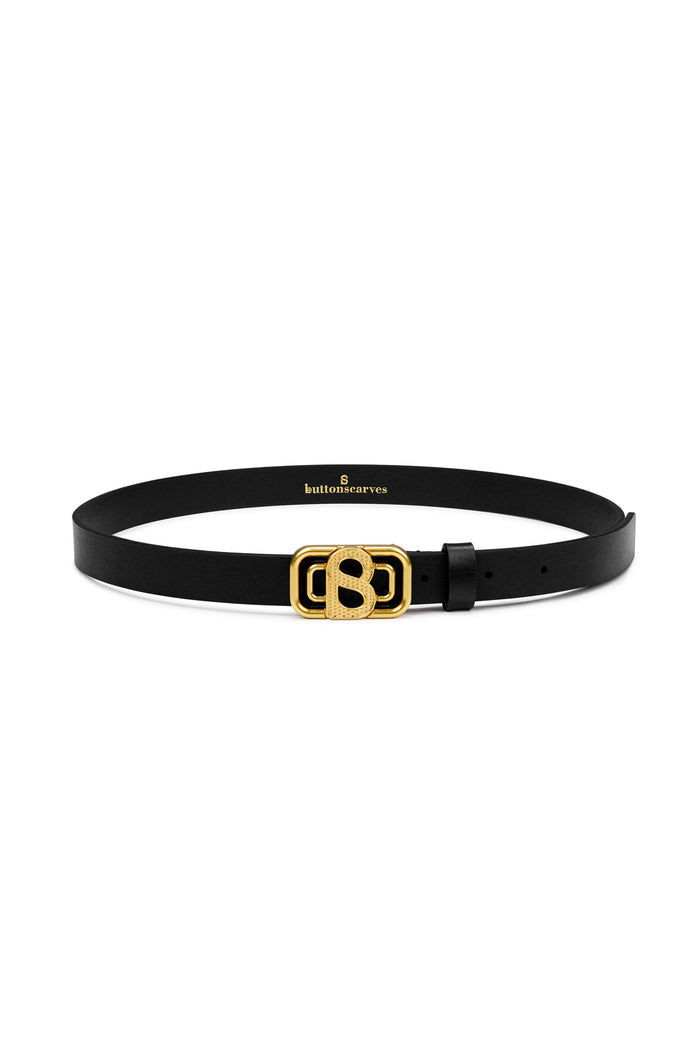 Briana Textured Belt - Small - Black