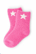 Bright Pink/Coconut Star Cozy Socks-Mila & Rose ®
