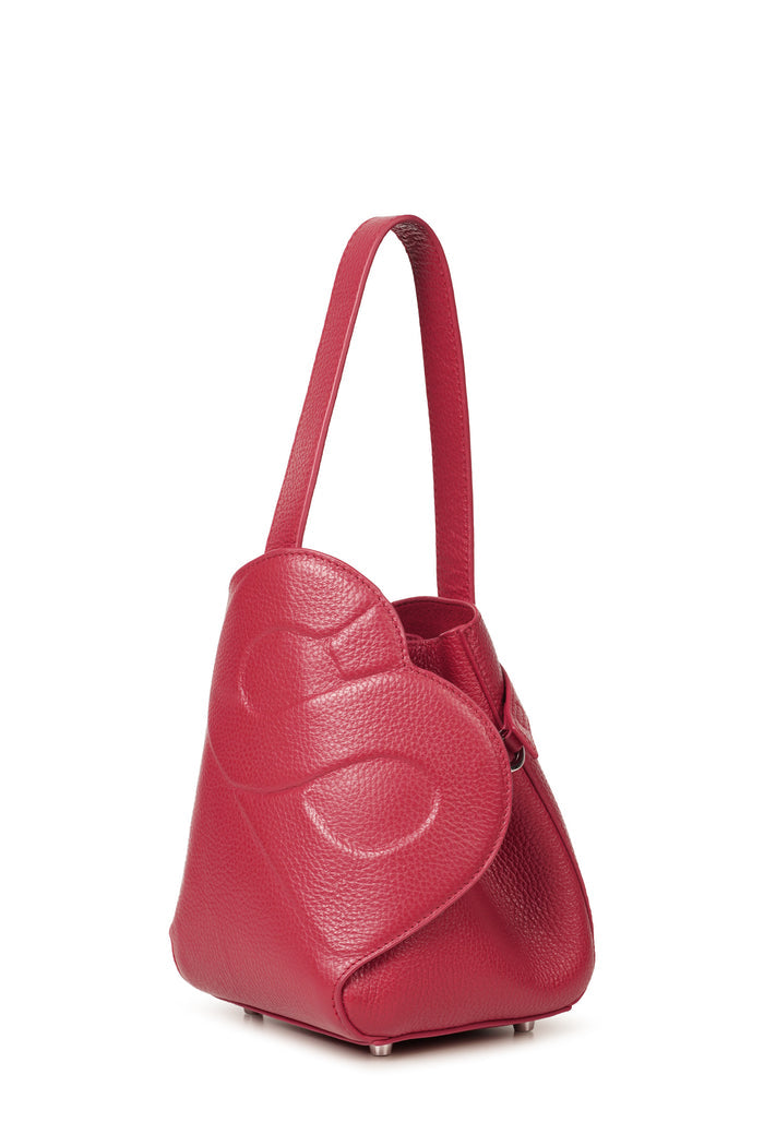 britney bag small in amaranto by buttonscarves back view