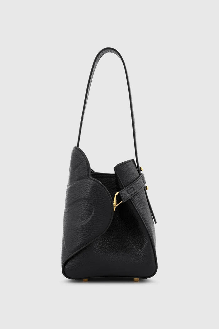 britney bag small in black with ghw by buttonscarves back view