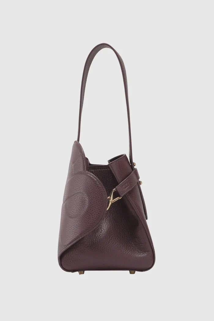 britney bag small in burgundy with ghw by buttonscarves back view