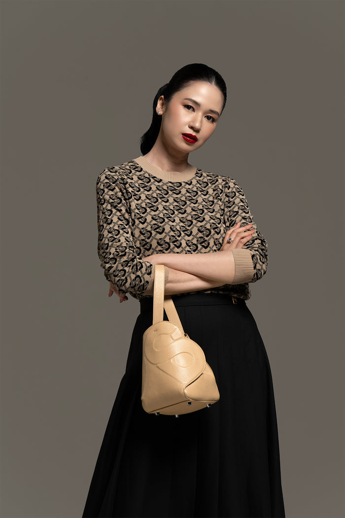 britney bag small in champagne by buttonscarves carried style