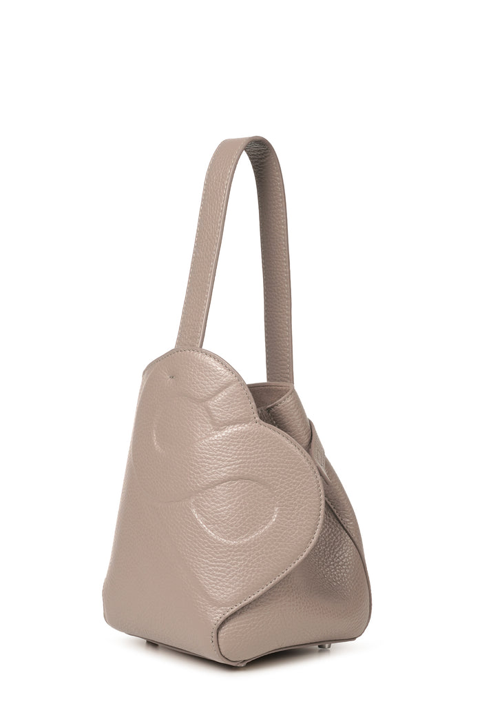 britney bag small in fossil by buttonscarves back view