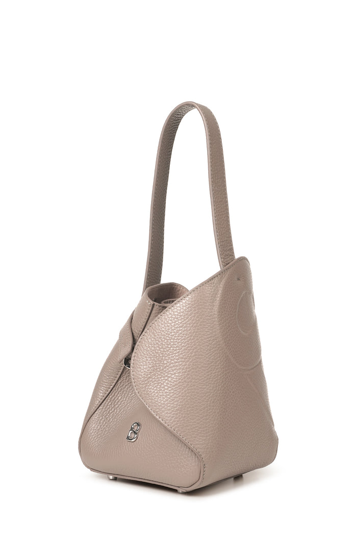 britney bag small in fossil by buttonscarves front view