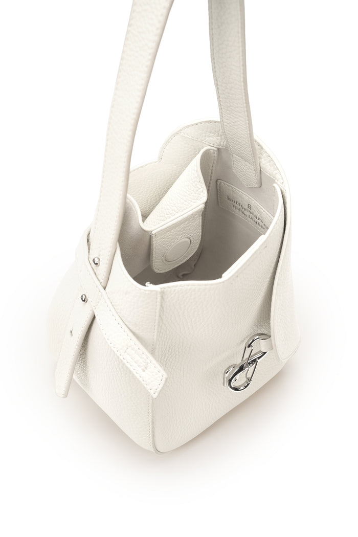 britney bag small in gypsum by buttonscarves top view