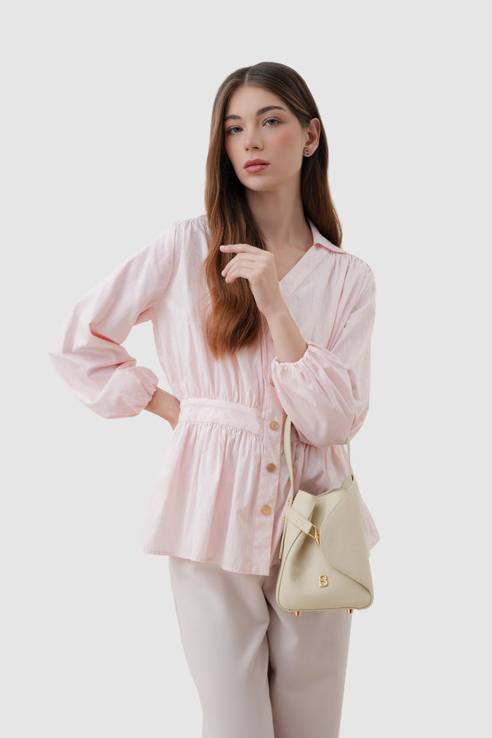 britney bag small in lamb with ghw by buttonscarves carried on wrist
