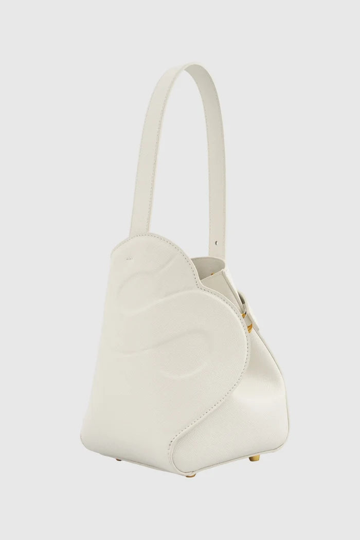 britney bag small with saffiano leather in bianco candido by buttonscarves