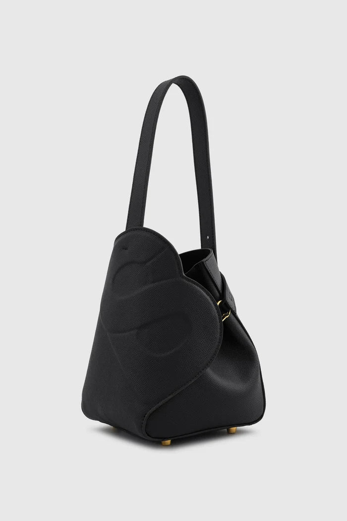 britney bag small with saffiano leather in black by buttonscarves
