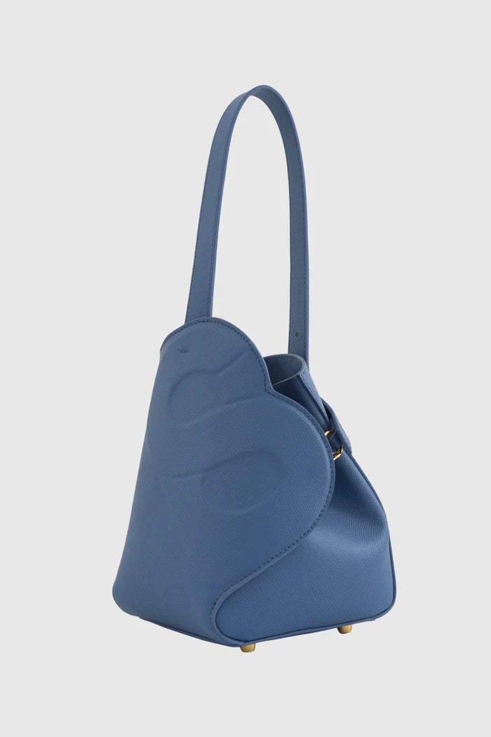 britney bag small with saffiano leather in bluebell by buttonscarves