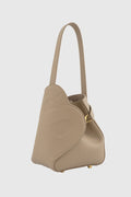 britney bag small with saffiano leather in clay by buttonscarves