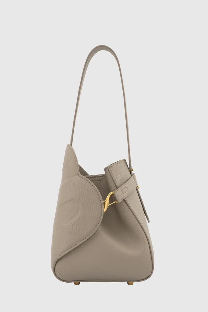 britney bag small with saffiano leather in creta by buttonscarves back view