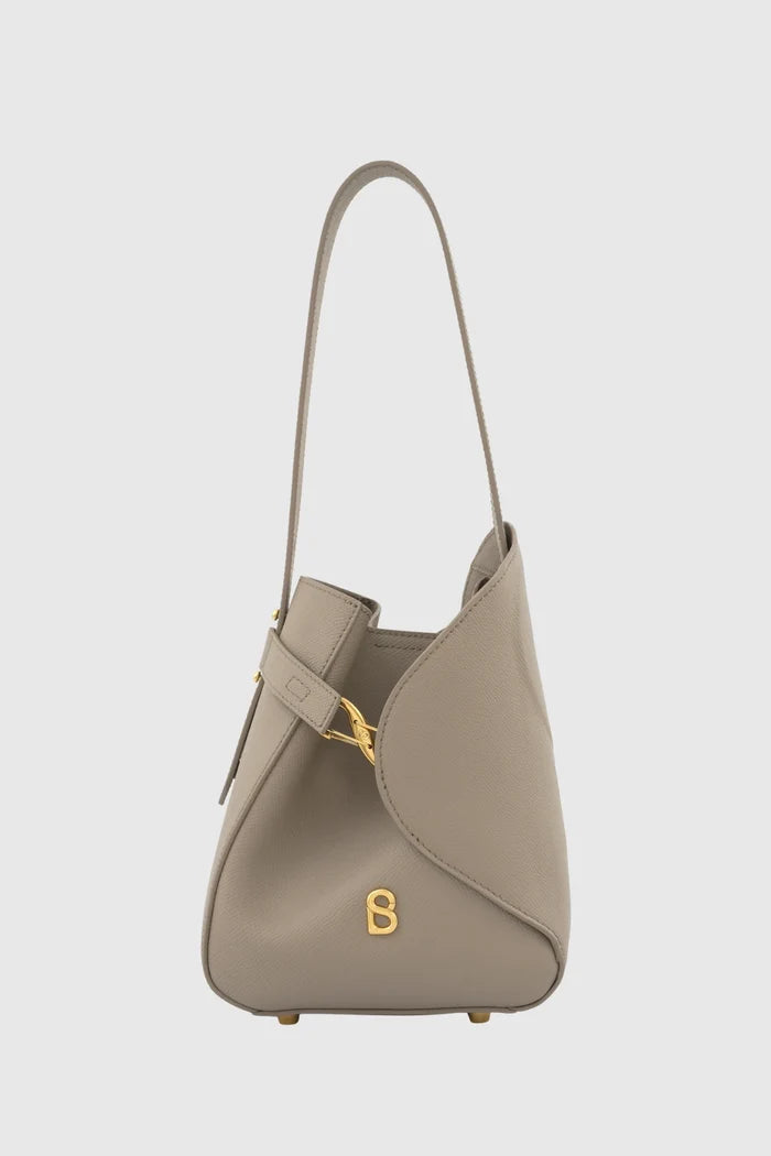 britney bag small with saffiano leather in creta by buttonscarves front view