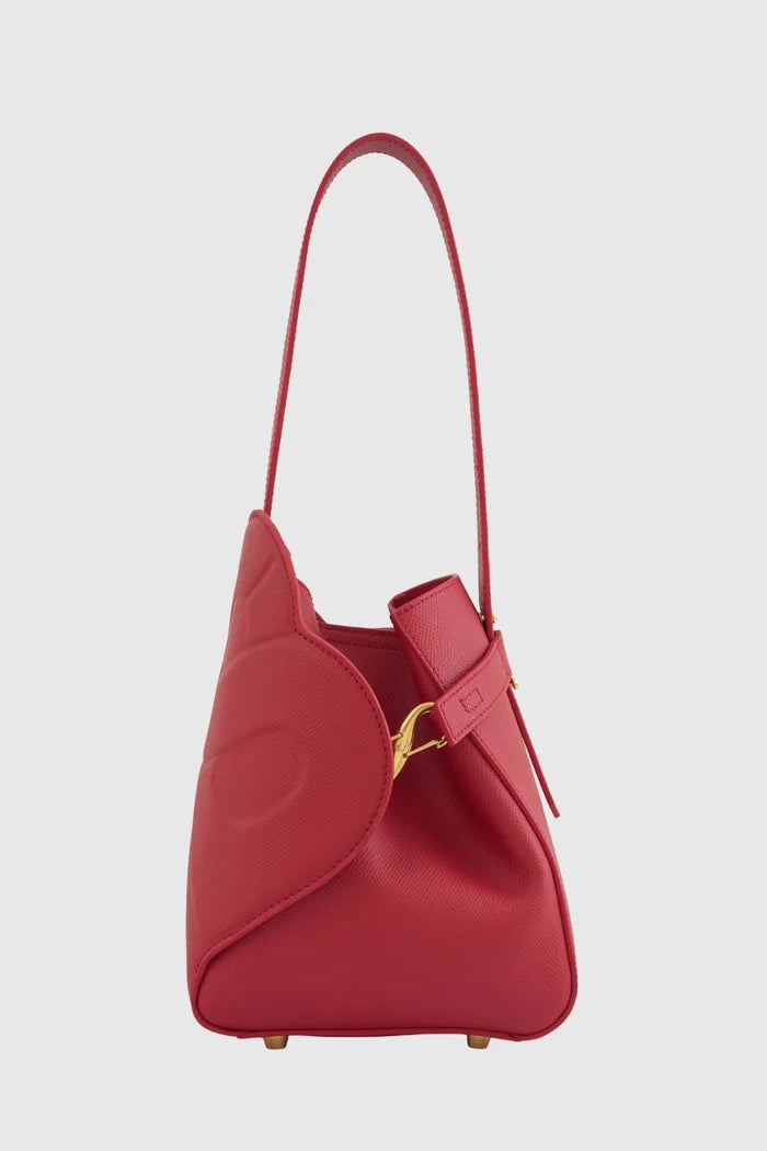 britney bag small with saffiano leather in lacca by buttonscarves back view
