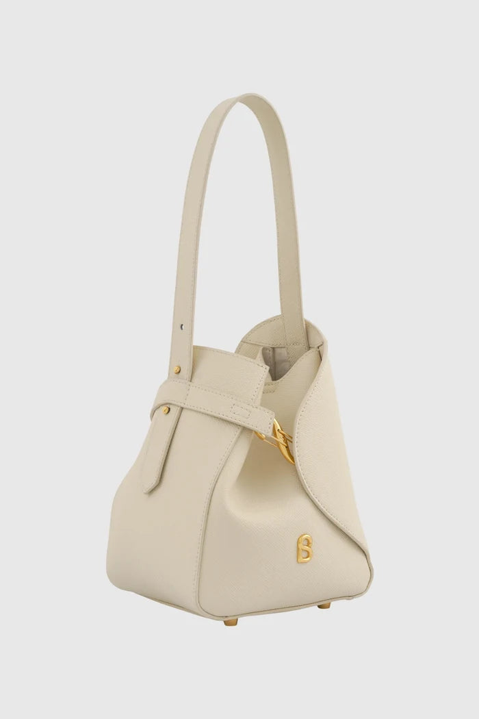 britney bag small with saffiano leather in lamb by buttonscarves front view