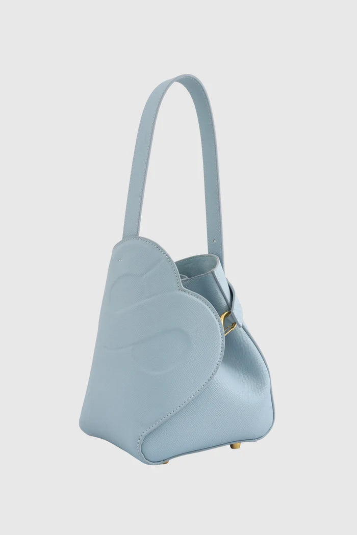 britney bag small with saffiano leather in waterfall by buttonscarves