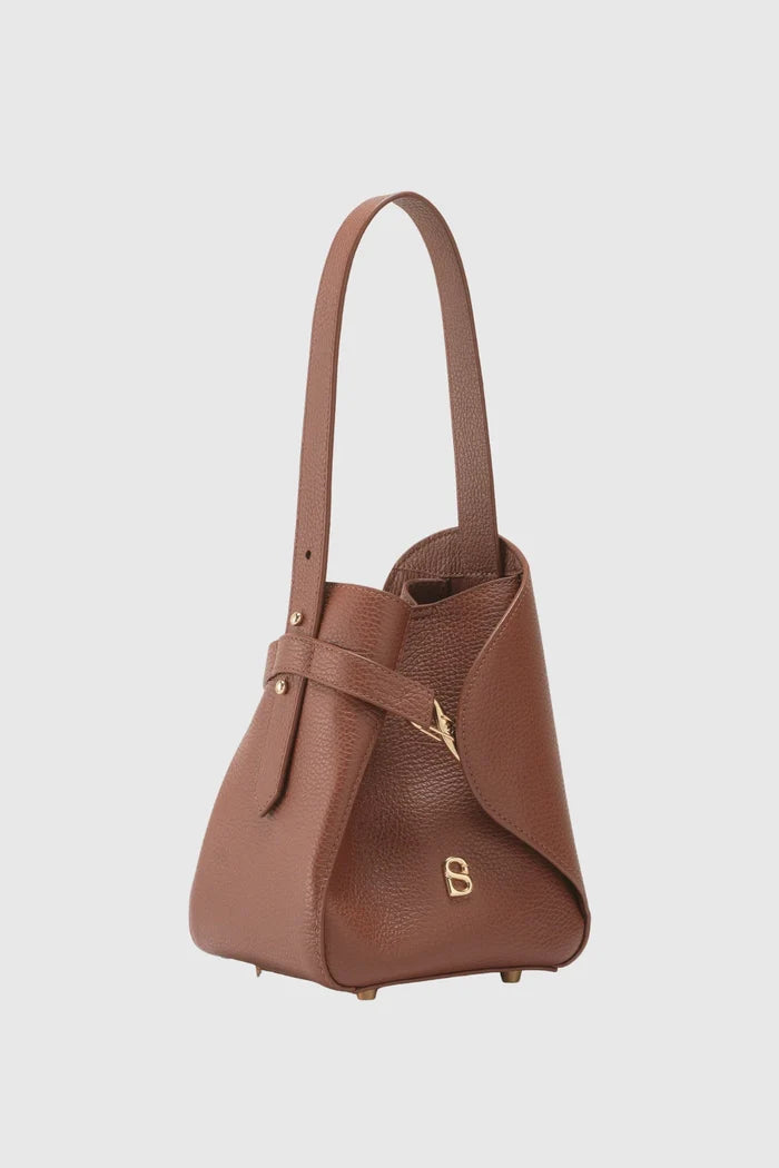 britney bag small in woody with ghw by buttonscarves front view
