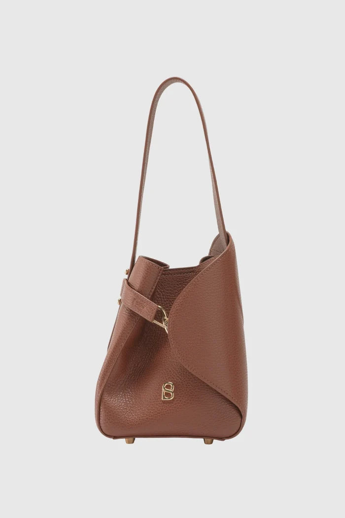 britney bag small in woody with ghw by buttonscarves front view
