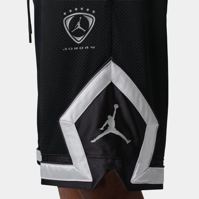 Brooklyn Diamond Mesh Mens Shorts (Black/Metallic Silver)